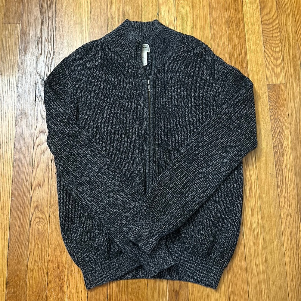 LL Bean Men’s Full Zip Sweater, small, black